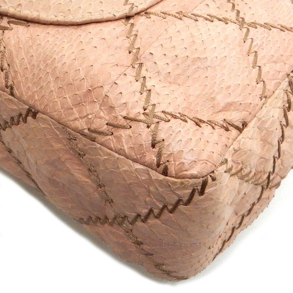 Chanel Stitched Beige Python Flap Bag - Picture 7 of 11